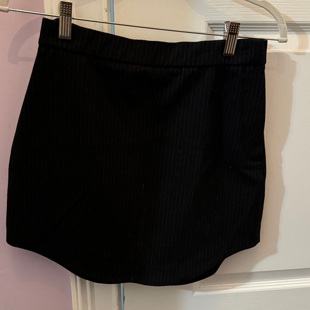 Zara Black Pinstripe Mini Skirt
